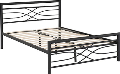 Kelly Black Metal Bed Frame: Minimalist elegance in durable metal, perfect for modern bedroom aesthetics.