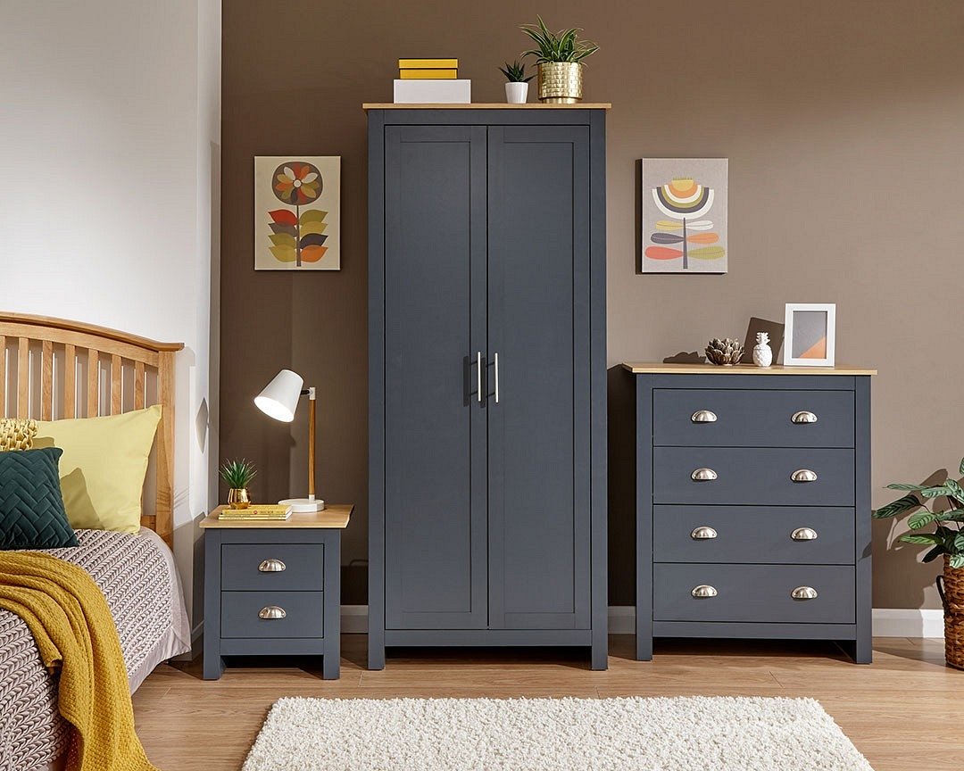 Lancaster Slate Grey 3 Piece Bedroom Set