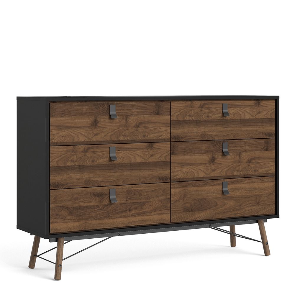 Stunning Walnut and Black Chest of Drawers