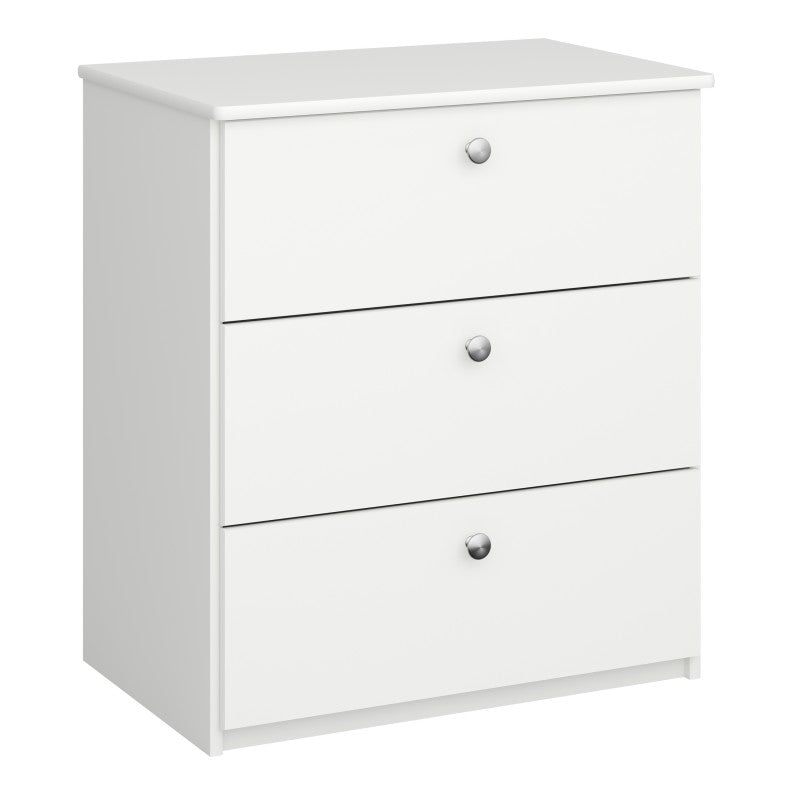 Alba white 3 drawer bedroom chest