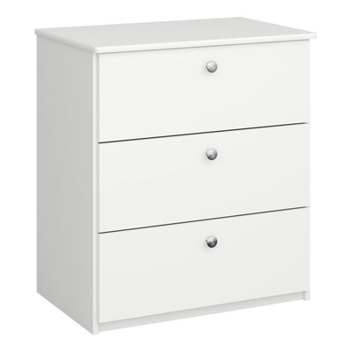 Alba white 3 drawer bedroom chest