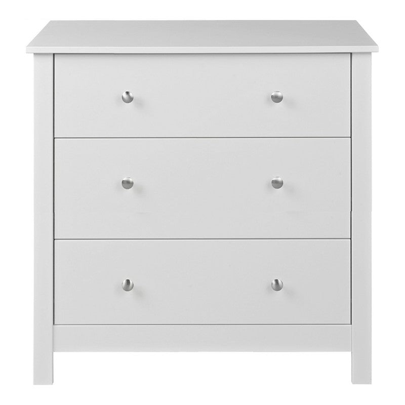 Florence White 3 Drawer Bedroom Chest of Drawers