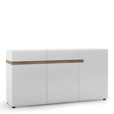 Chelsea White and Oak 2 Drawer 3 Door Sideboard 