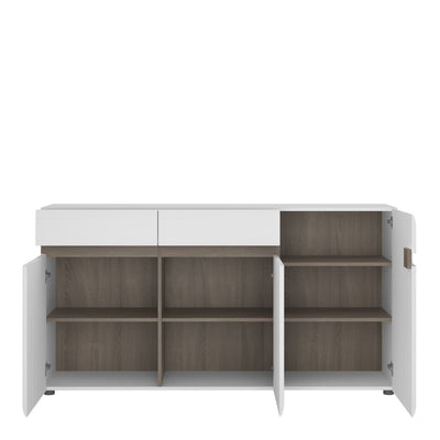 Chelsea White and Oak 2 Drawer 3 Door Sideboard 