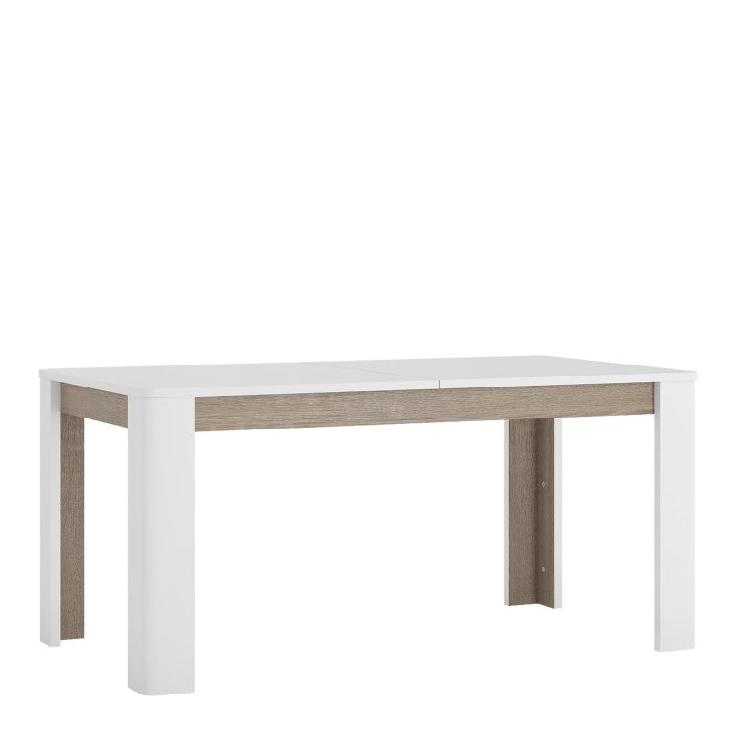 Chelsea Extending Dining Table in White with Oak Trim