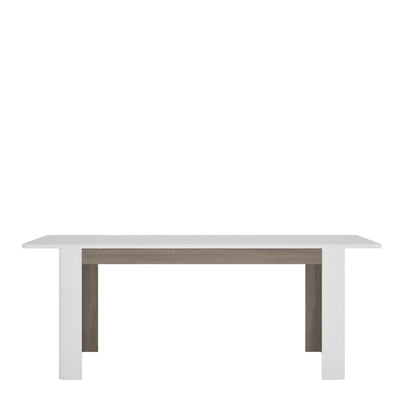 Chelsea Extending Dining Table in White with Oak Trim