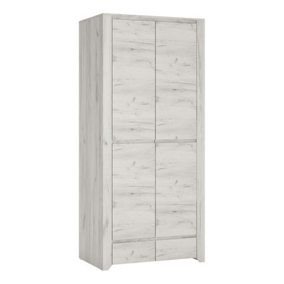 Angel 2 Door 2 Drawer Fitted Wardrobe in White Craft Oak