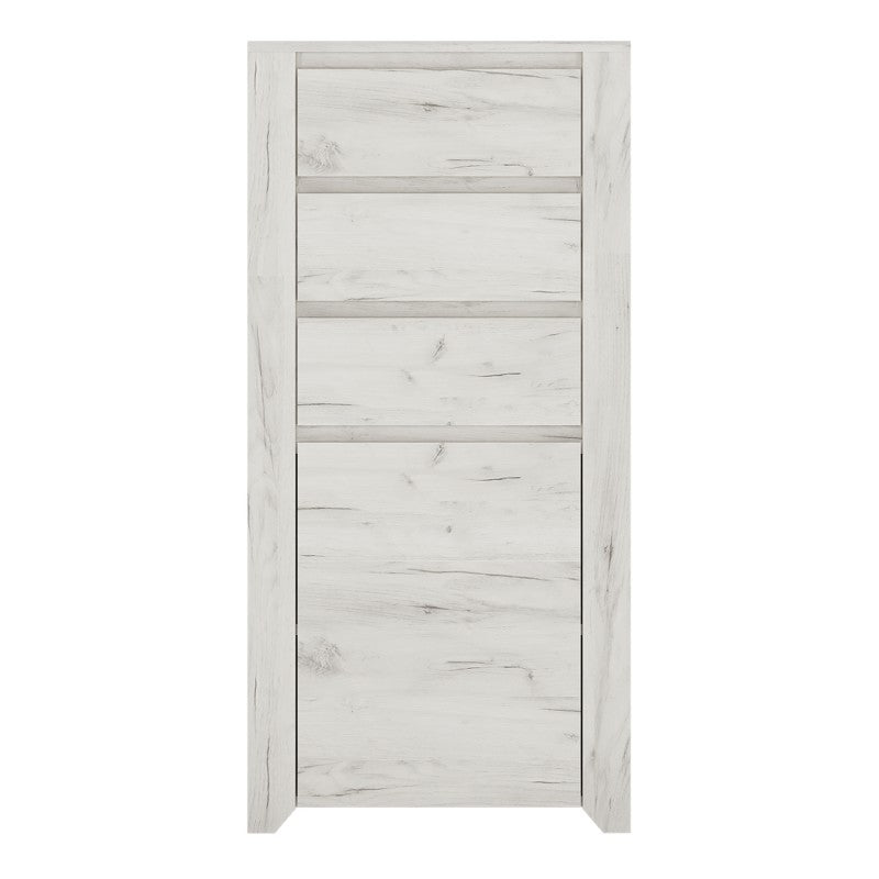 Angel 1 Door 3 Drawer Chest in White Craft Oak