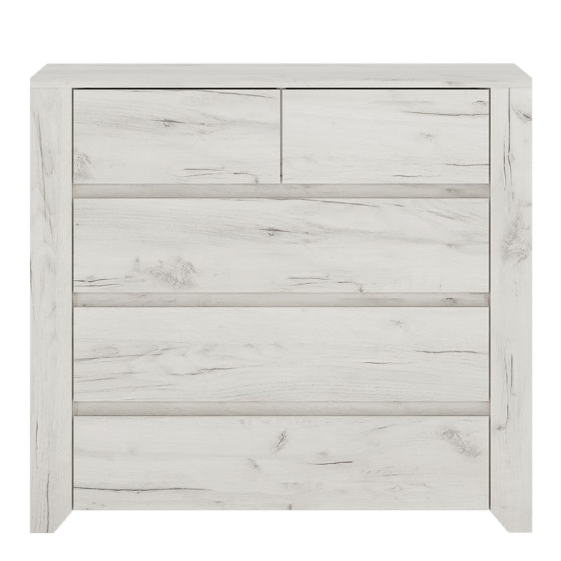 Angel 2+3 Chest of Drawers in White Craft Oak