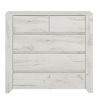 Angel 2+3 Chest of Drawers in White Craft Oak