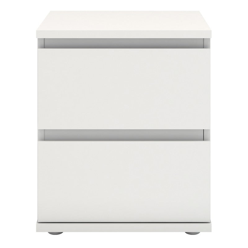 Nova White 2 Drawers Bedside 