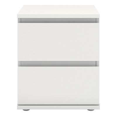 Nova White 2 Drawers Bedside 