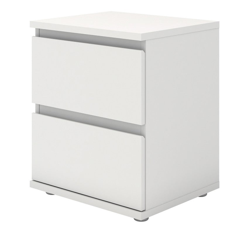 Nova White 2 Drawers Bedside 