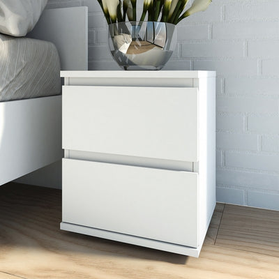 Nova White 2 Drawers Bedside 