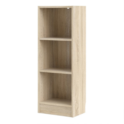 Basic Oak Low Narrow Bookcase  | 2 Shelves