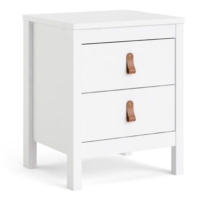 Barcelona White 2 Drawer Bedside