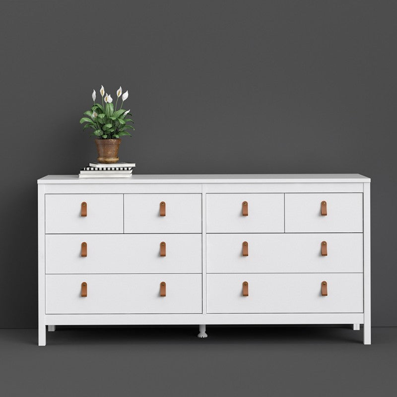 Barcelona White Double Dresser 4+4 Drawers 