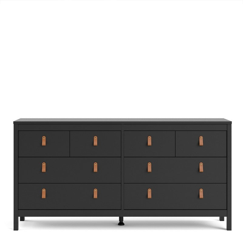 Barcelona Black Double Dresser 4+4 Drawers