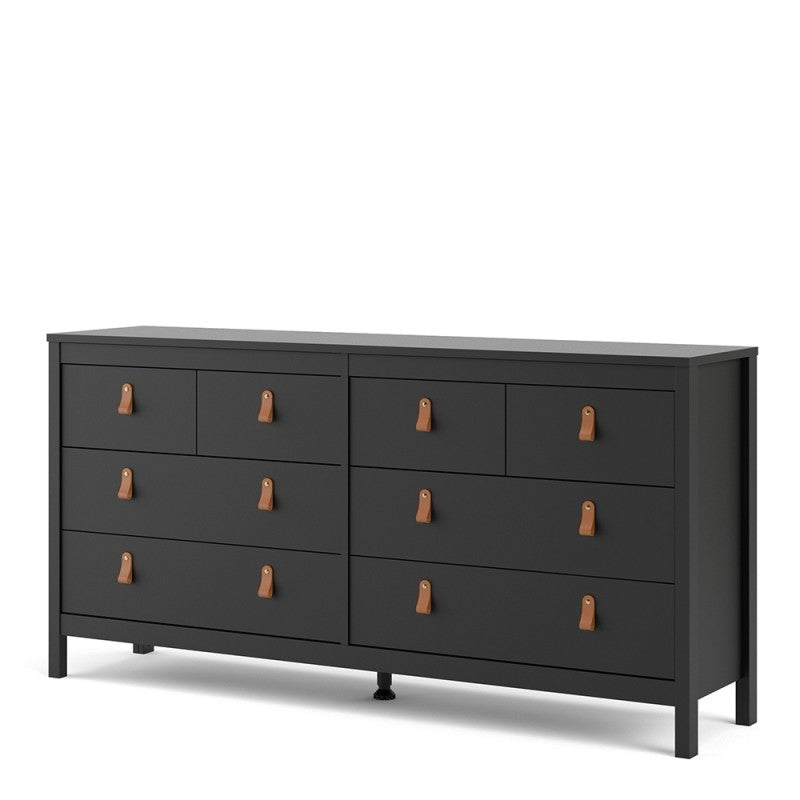 Barcelona Black Double Dresser 4+4 Drawers