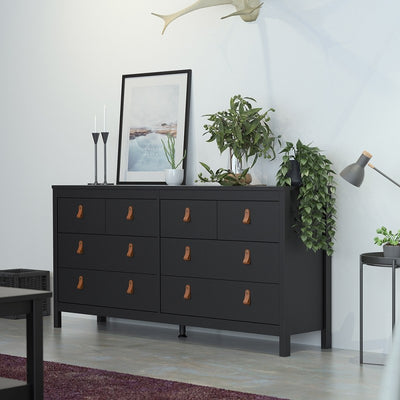 Barcelona Black Double Dresser 4+4 Drawers