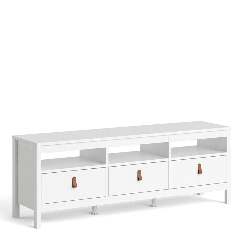 Barcelona White TV-Unit 3 Drawers