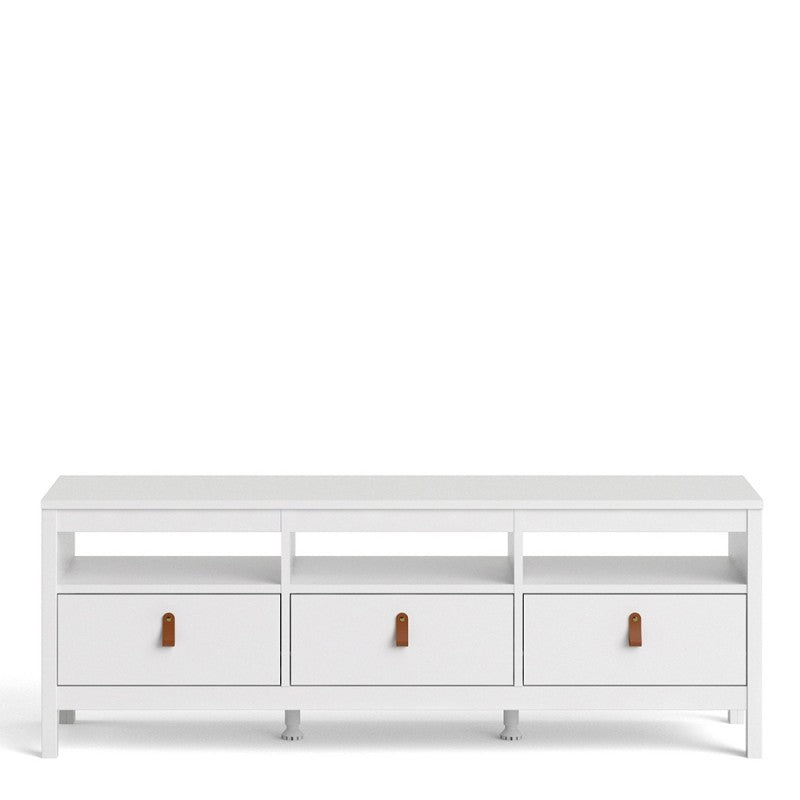 Barcelona White TV-Unit 3 Drawers