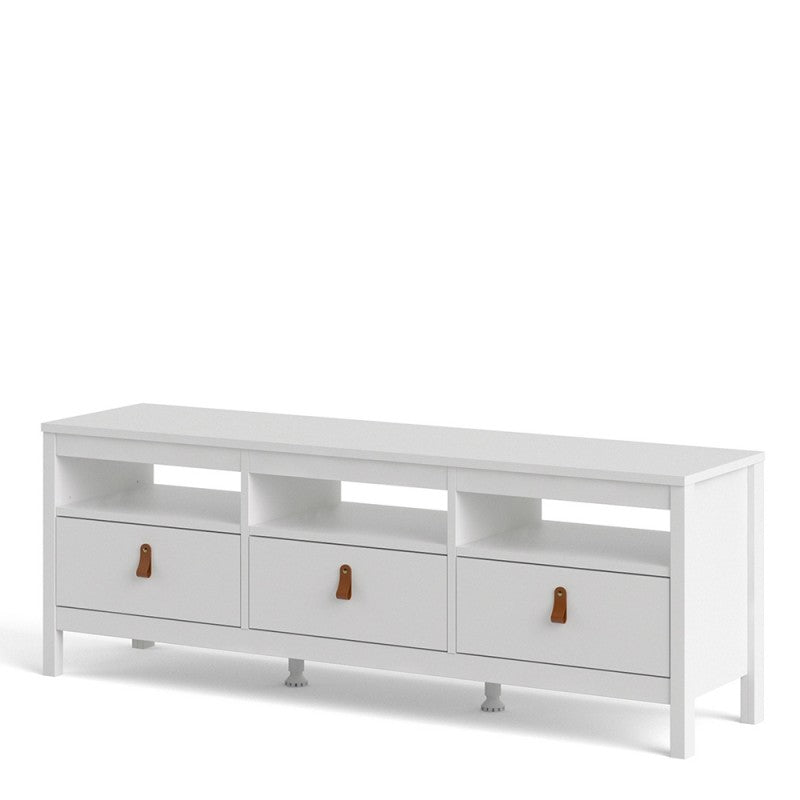 Barcelona White TV-Unit 3 Drawers