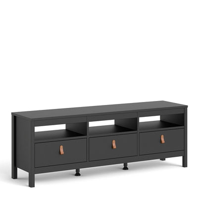 Barcelona Matt Black TV-Unit 3 Drawers 