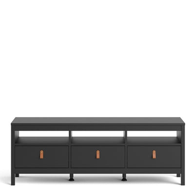 Barcelona Matt Black TV-Unit 3 Drawers 