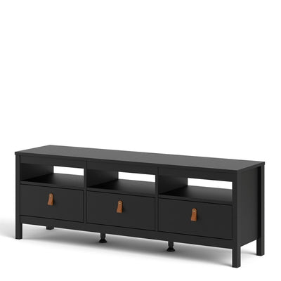 Barcelona Matt Black TV-Unit 3 Drawers 