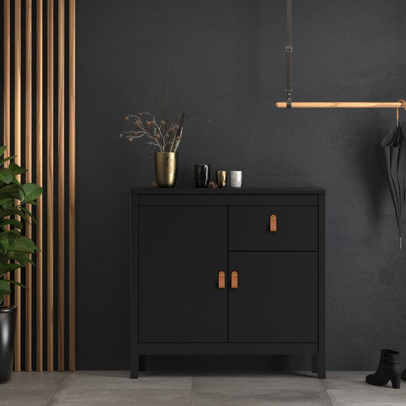 Barcelona Matt Black Sideboard 2 Doors + 1 Drawer 