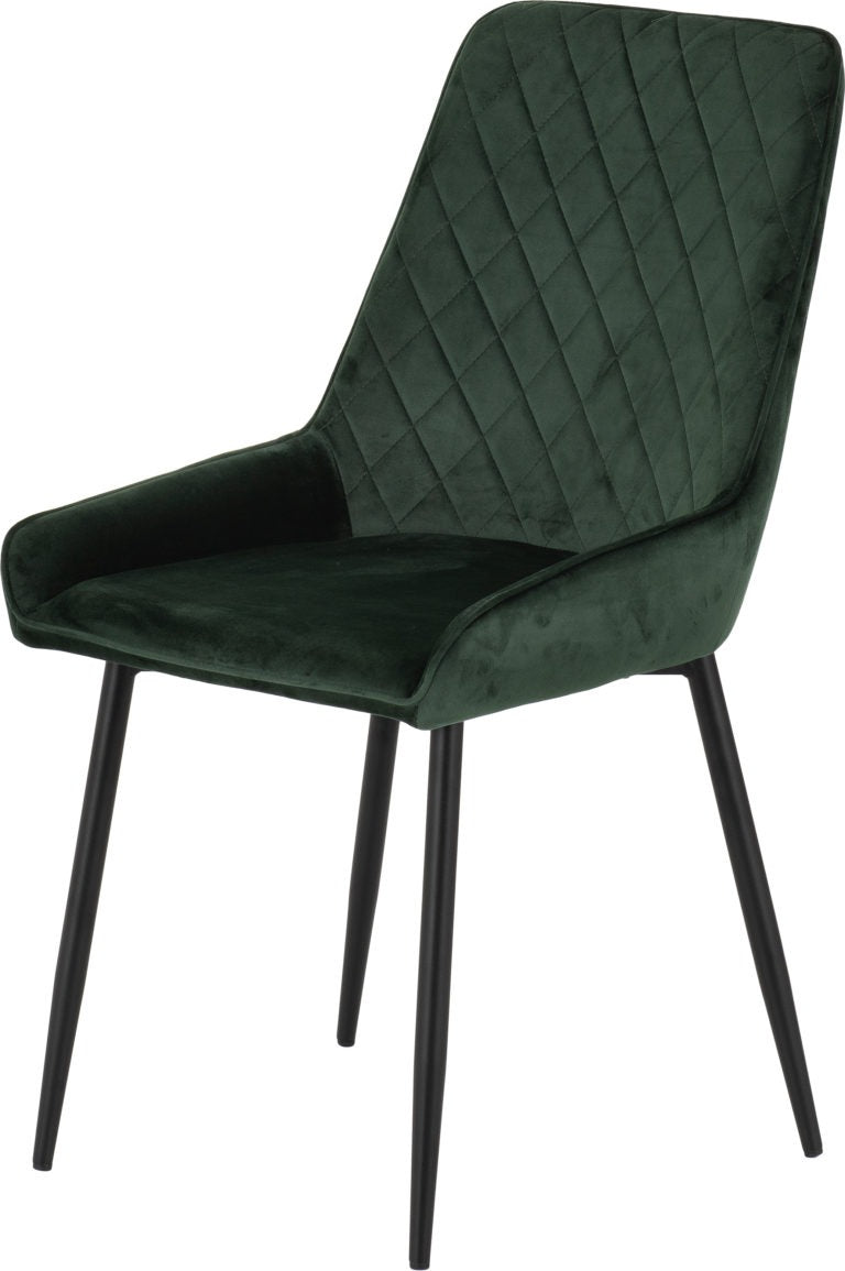 Avery Emerald Green Velvet Dining Chair comesin a set of 2 chairs with minimal assembly required