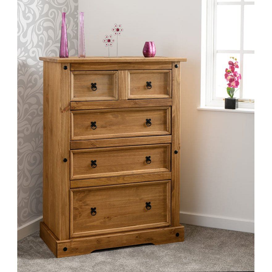 Corona Pine 3+2 Drawer Chest