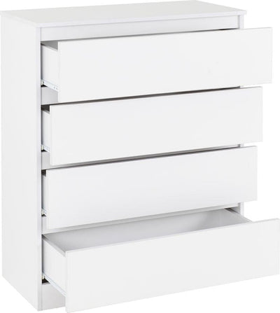 Malvern White 4 Drawer Chest