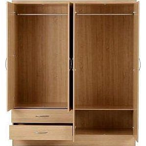 Nevada Sonoma Oak Mirrored 4 Door Wardrobe