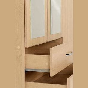 Oak 3 Door Mirrored Wardrobe