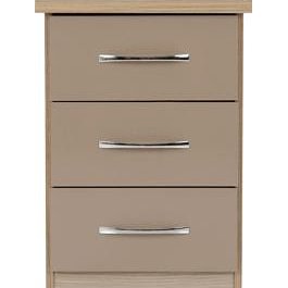 Oyster Gloss 3 Drawer Bedside