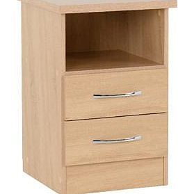 Oak 2 Drawer Bedside