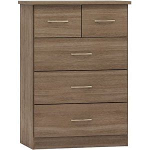 Nevada Rustic Oak 5 Drawer Chest