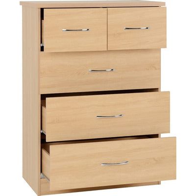 Nevada Sonoma Oak 5 Drawer Chest