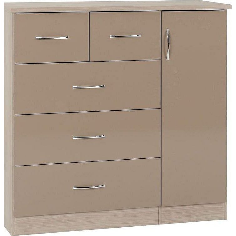 Nevada 5 Drawer Oyster Low Wardrobe