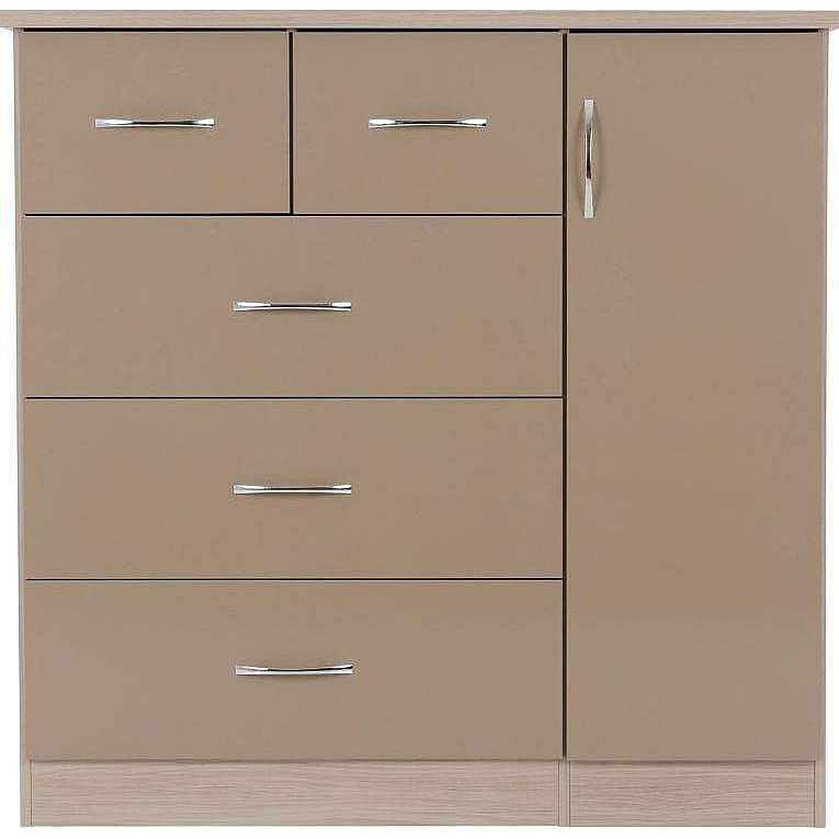 Nevada 5 Drawer Oyster Low Wardrobe