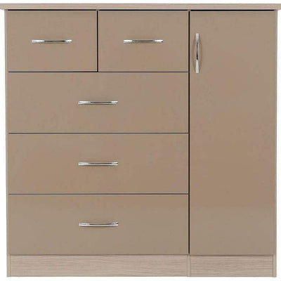 Nevada 5 Drawer Oyster Low Wardrobe