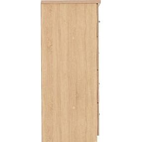 Oak 5 Drawer Low Wardrobe