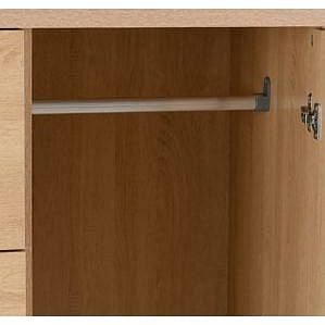 Oak 5 Drawer Low Wardrobe