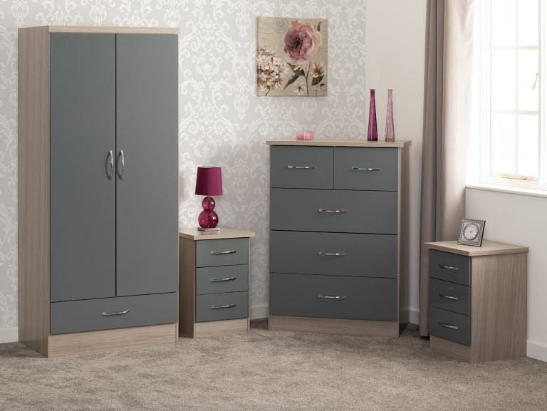 Grey Gloss Bedroom Set