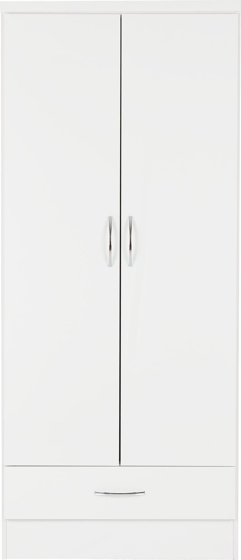 Nevada White Gloss 2 Door Wardrobe