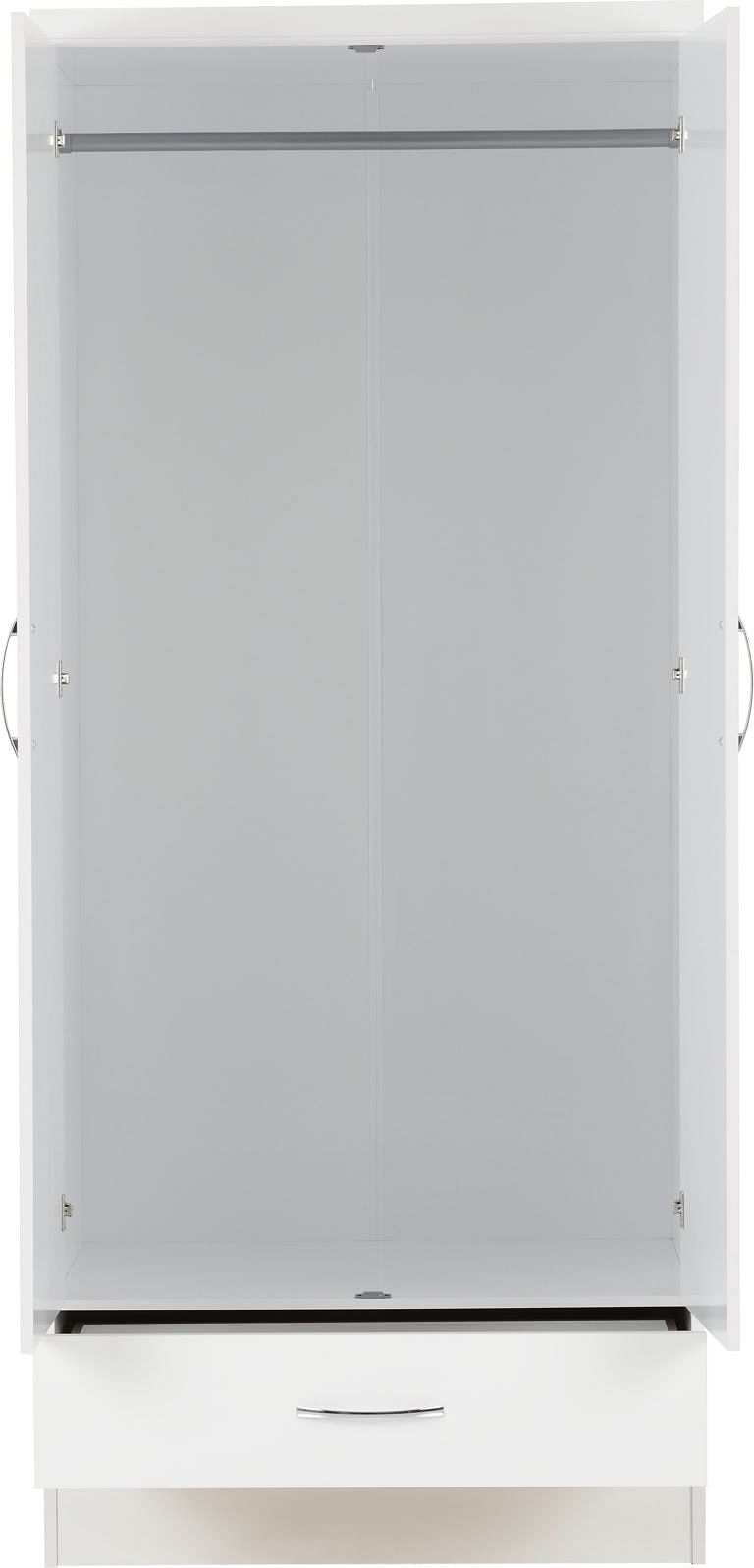 Nevada White Gloss 2 Door Wardrobe