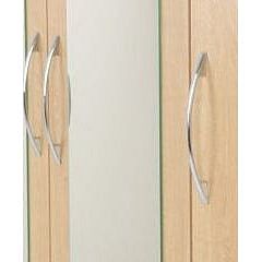 Oak 3 Door Mirrored Wardrobe