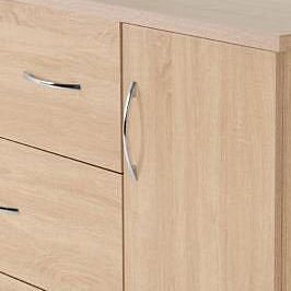 Oak 5 Drawer Low Wardrobe